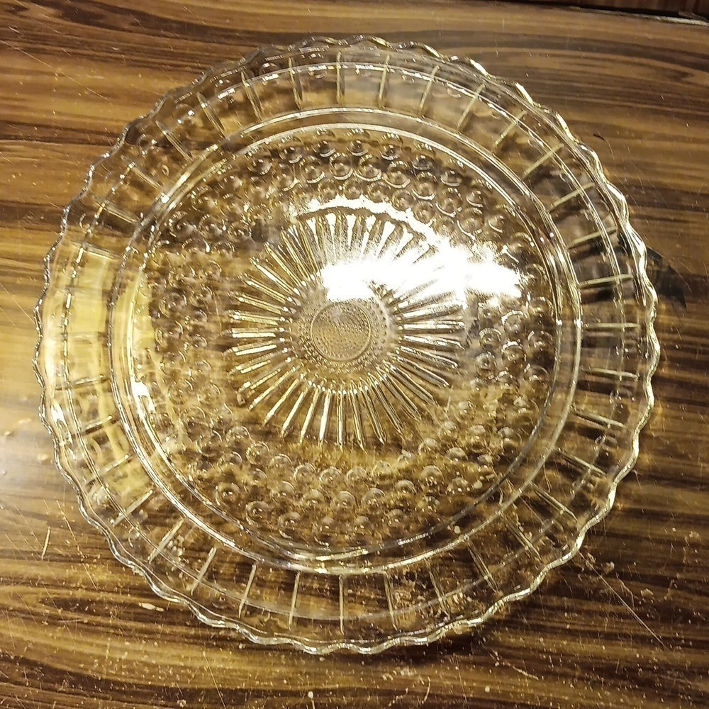 Vintage Federal depression glass footed cake plate wedding cake 🎂